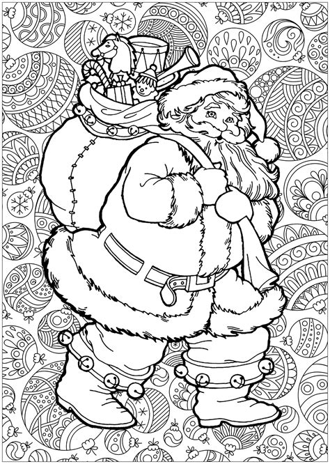 Pochoir de noel pochoirs à imprimer gratuit dessin sapin. Pere noel avec fond - Noël - Coloriages difficiles pour ...