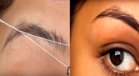 Easy Eyebrow Threading at Home Tutorial | Easy Life Hacks ...