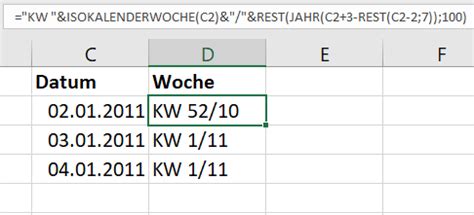 Generell wird das datum in excel intern als eine zahl verwaltet und nur durch die formatierung als als datum dargestellt. Kalenderwoche in Excel berechnen | Tippscout.de