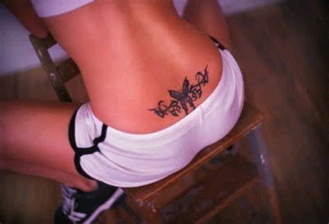 This kind of tattoo used to be called a tramp stamp and was quite popular back in the 90's. Butterfly Tramp Stamp | Tattoo ideas | Pinterest | Tattoo ...