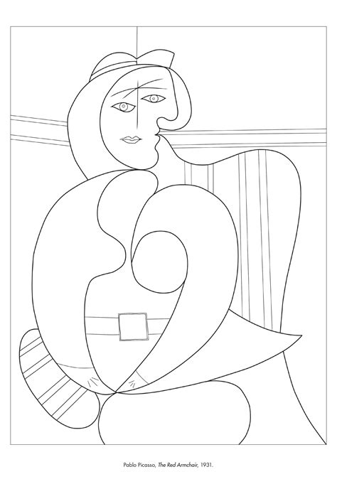 Femme au fauteuil rouge) is an oil on canvas painting by artist pablo picasso. Coloring page of "The Red Armchair" by Pablo Picasso in ...