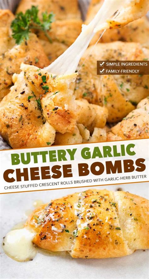 August 2, 2016 · mozzarella stuffed garlic bombs (!!!!!) via tasting table. Soft, buttery crescent rolls are bursting with gooey ...