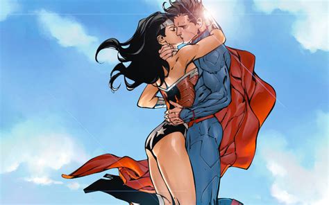 Coloriage de wonder womans et autre les personnages de dessins animés à colorier et imprimer. Coloriage Superman Wonder Woman amoureux à imprimer