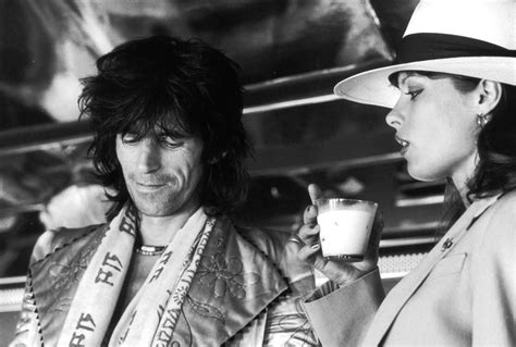 Uschi obermaier, the german model and actress. Keith Richards et Uschi Obermaier, Rolling Stones tour 1975