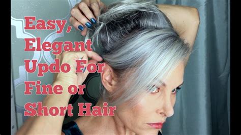 While some hairdos look elegant only with long hair, medium length can be styled in a when it comes to updos, tresses of medium length can present a very pretty picture, if done right. Easy Elegant Updo For Fine Or Short Hair - YouTube