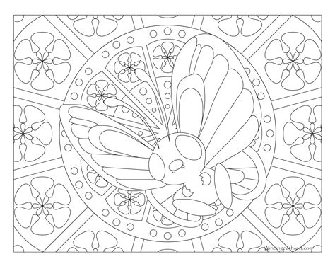 This cute little pokémon is water type and is seen right from the beginning of the pokémon days. #012 Butterfree Pokemon Coloring Page · Windingpathsart.com