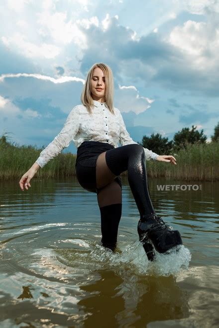 How do we know they're the hottest? Swimming by Soaking Wet Blonde Girl in Sexy Tights, Mini ...