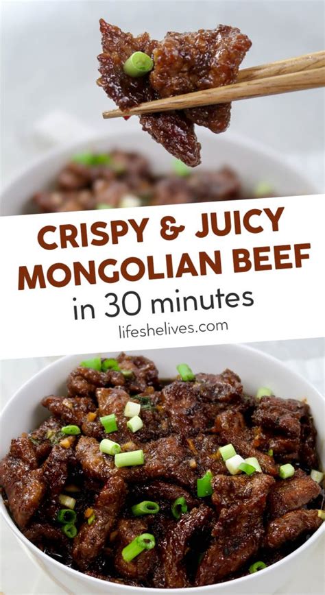 The sauce is simple to make but packs in loads of sweet and savory flavor. Crispy Mongolian Beef in 30 Minutes - Life She Lives