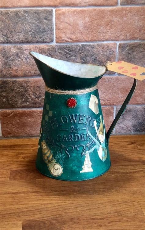 Unique alice in wonderland gifts. Alice in Wonderland zinc pitcher jug, flower vase ...