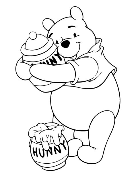 Printable disney winnie the pooh coloring pages. Disney winnie the pooh cute clipart coloring pages ...