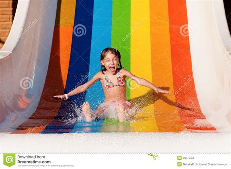 Earlier, sim received the guinness world records (gwr). Girl at aqua park stock photo. Image of park, emotion ...