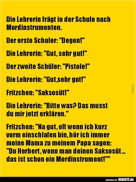 Hängt's laub in den november rein, wird der winter lange sein. Die Lehrerin frägt in der Schule nach.. | Witze, Witze ...