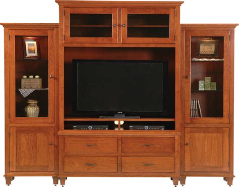 Entertainment Center with Large Screen Hutch Option - Amish Furniture ...