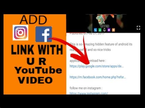 You'll see a text box below. how to share your fb,insta link with YouTube video by its ...