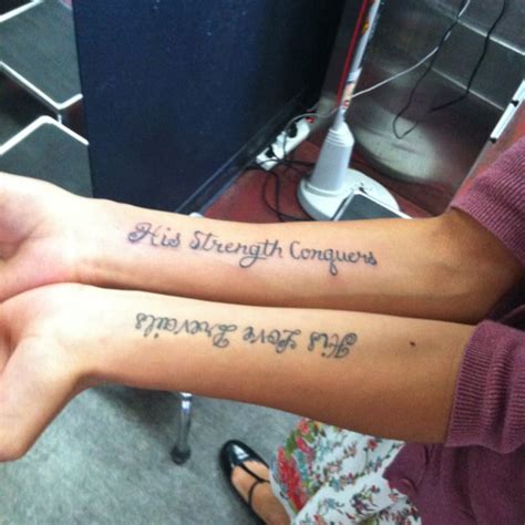 Tattoo quotes celebrating body art. "His Strength Conquers His Love Prevails" | Tattoos, Tattoo quotes, My style