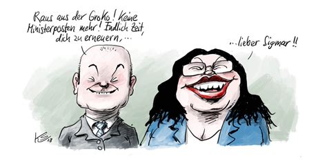 Der würde die partei zu alter stärke. Klaus Stuttmann weiß Olaf Scholz Andrea Nahles Bedarf ...