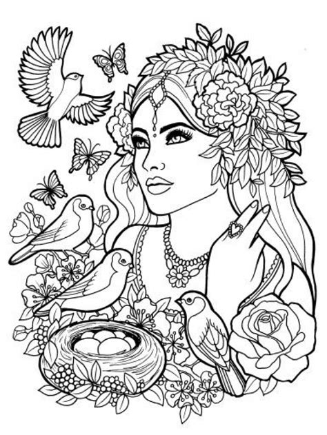 Relaxing portrait coloring page for adults. 20+ Free Printable Elf Coloring Pages for Adults ...