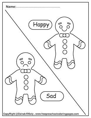 Gingerbread man coloring pages preschool. gingerbread man opposites for kids free preschool coloring ...