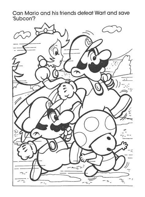 Super paper mario coloring pages. Coloring to print : Famous characters - Nintendo number ...