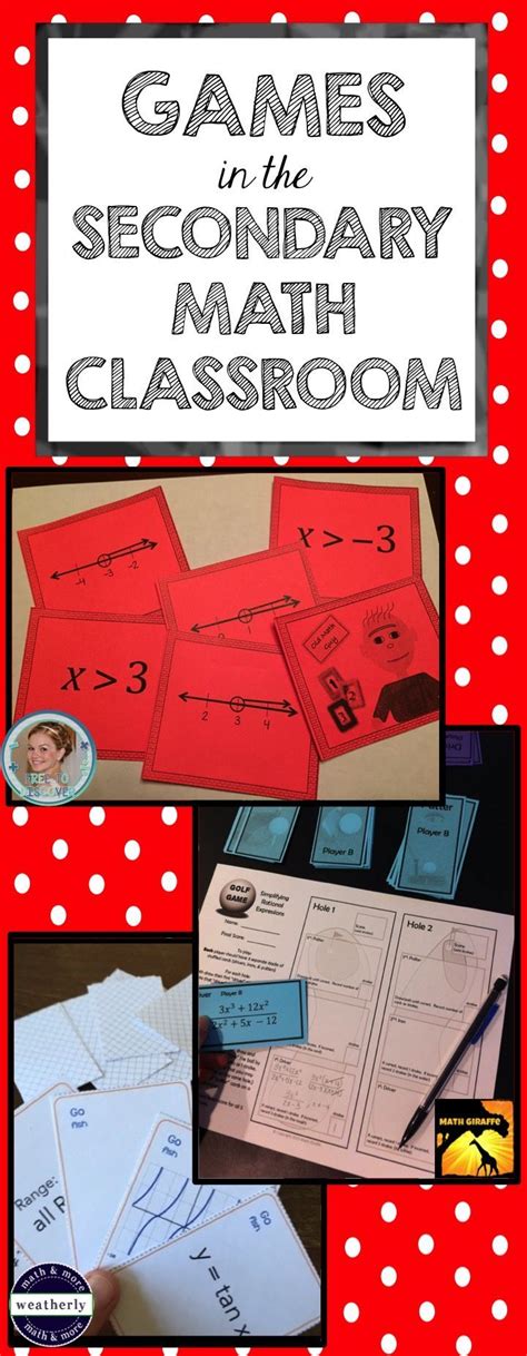 These top 10 classroom games provide fun ways to engage your students in academic learning, without them even realising! Games in the Secondary Math Classroom (With images ...