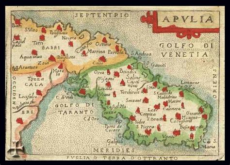 Puglia cartina politica, la cartina della puglia con mappa delle varie subregioni della puglia. colpoditacco: Antica Mappa della terra di Otranto.