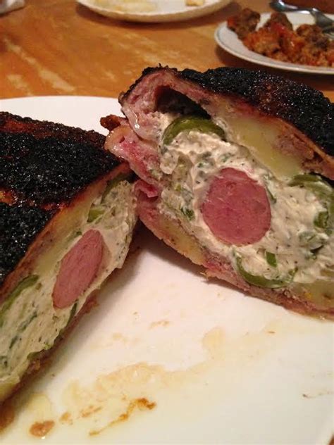 Hickory we're rolling up a sausage bbq fatty with cream cheese and jalapeños, wrapping it in a bacon weave, then glazing it with our apricot bbq sauce. 37 Cooks: Smoking a Fatty