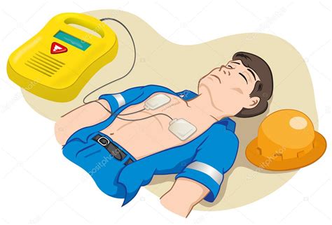 Ver más ideas sobre desfibrilador, desfibrilador externo automático, botiquin primeros auxilios. ilustração é um empregado com desfibrilador portátil para ...