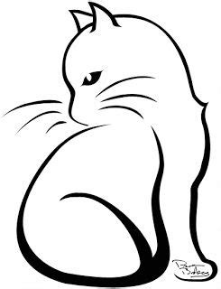 Voir plus d'idées sur le thème illustration de chat, chat, dessin chat. draw a cat | Animal line drawings, Cat tattoo, Cat outline