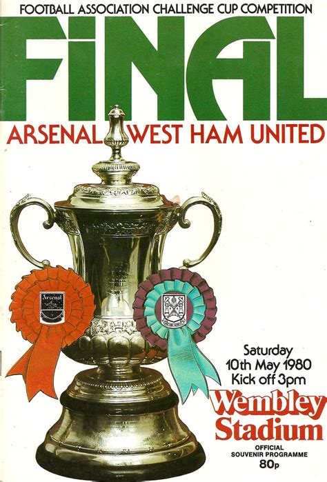 It has regularly been one of the most attended domestic football events in the world, with an official attendance of 89,472 at the 2017 final. FA CUP FINAL 1980. West Ham vs Arsenal.