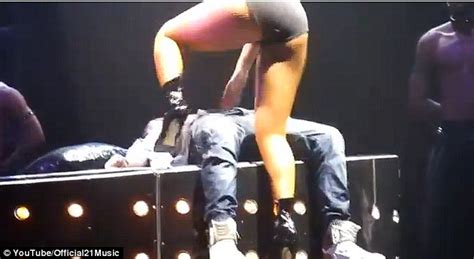 Hope for freeing ever given? Rihanna gives delighted male fan a lapdance on stage ...