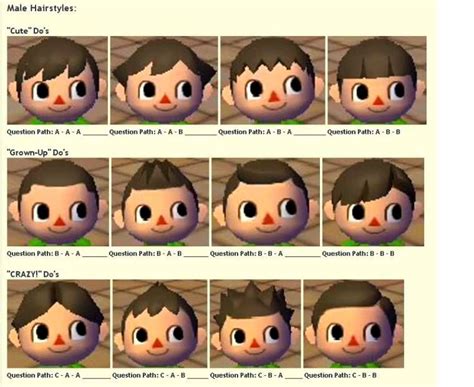 Animal crossing guide animal crossing villagers animal crossing qr codes clothes ac new leaf gotta catch them all animal games personality types friendship lettering. Animal Crossing Male Hairstyles by Jaliyah Ondricka ...