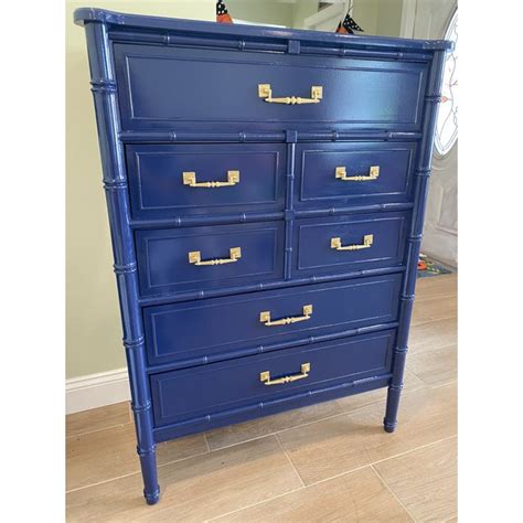 Choose from contactless same day delivery, drive up and more. Palm Beach Chic Faux Bamboo Tall Dresser Lacquered in Navy ...