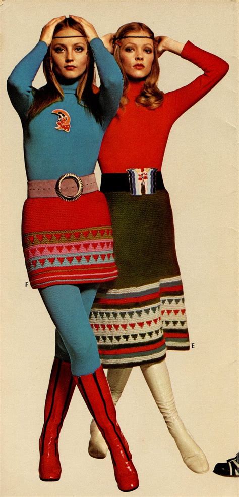 Most popular costumes 70's it's top popular retro costumes in 1970's. 1970s knits vintage fashion style color photo print ad ...