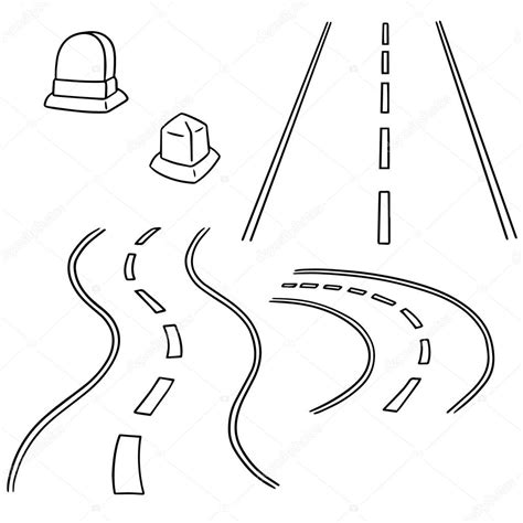 Dibujo carretera imágenes y fotos 123rf. Bloqueo de carreteras e icono de navegación — Vector de ...