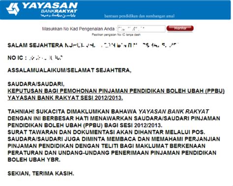 Permohonan hanya diterima secara atas talian di portal ybr (www.yayasanbankrakyat.com.my). Borang Permohonan Bantuan Zakat Bank Rakyat