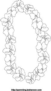 Printable tropical flower nature coloring page. Hawaii Flower Lei Necklace Coloring Page