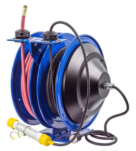 Most air hoses are rated for a maximum air pressure far higher than people usually need: COXREELS Dual Reel Spring Return Hose Reel, Air, Electric ...