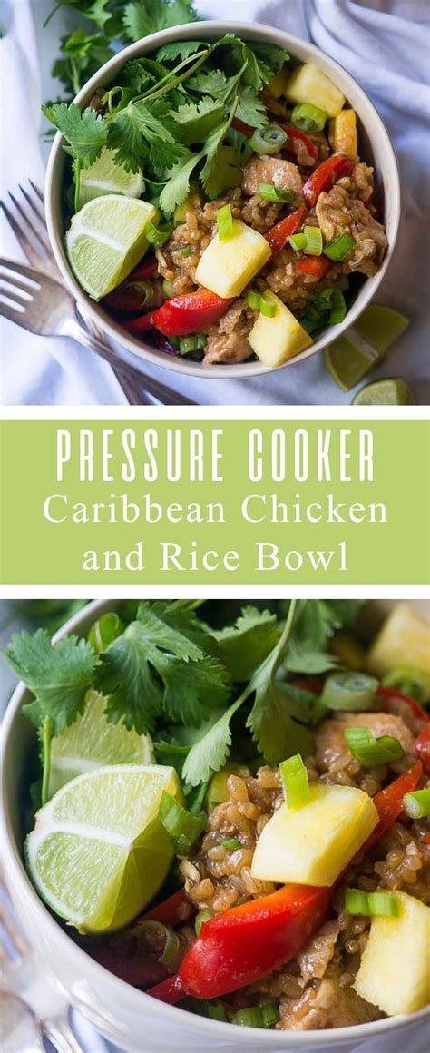 Transfer chicken to a cutting board. Pressure Cooker Caribbean Chicken and Rice Bowl | Recipe ...