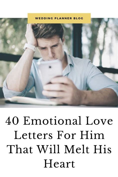 The 25 unique ideas above should help you craft deep love messages for her that will warm her heart and make her think of you immediately. 40 Emotional Love Letters For Him That Will Melt His Heart ...