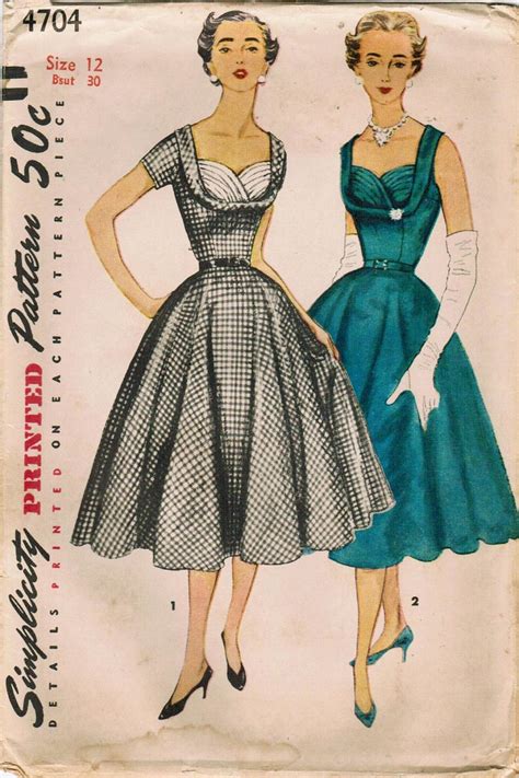 1950s Simplicity 4704 UNCUT Vintage Sewing Pattern Misses' | Etsy