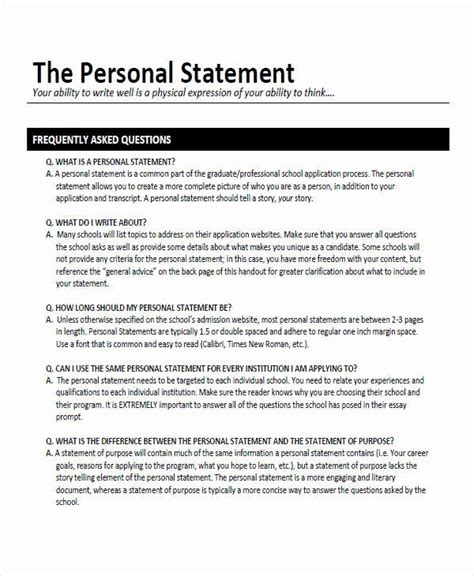 It's a classic question with a complicated and arguably unclear answer. Academic Personal Statement Example Unique Free 8 Personal ...