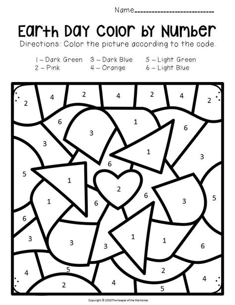 This activity will also help them review the names of. Free Printable Color by Number Earth Day Preschool ...