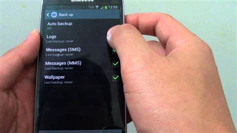 Tap on accounts, then scroll to and tap on backup and reset. Samsung Galaxy S4: How to Backup Logs, SMS, MMS and ...