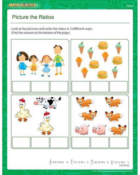 Picture the Ratios - Ratio Worksheet for Kids | Worksheets ...