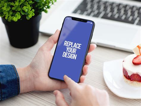 Download Apple iPhone X in Hand Mockup - Mockup Love
