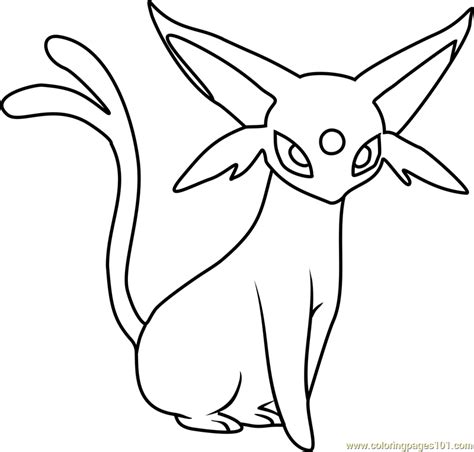 This collection includes some of the most popular pokémon creatures: Espeon Pokemon Coloring Page for Kids - Free Pokemon ...