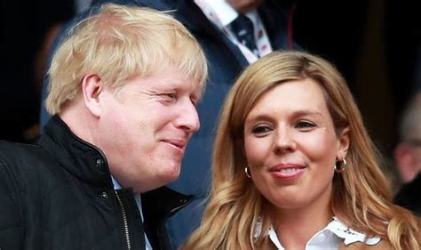 Carrie symonds (c), girlfriend of boris johnson, watches as he gives a speech outside no 10 in july. Brexit news: Carrie Symonds' influence has 'weakened ...