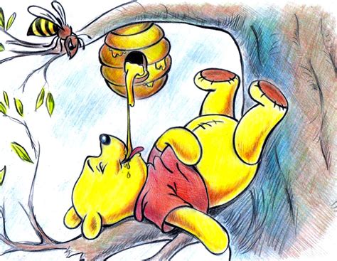 Pooh who loves honey, giving his face a little from the honeypot. Winnie the Pooh by zdrer456 on DeviantArt