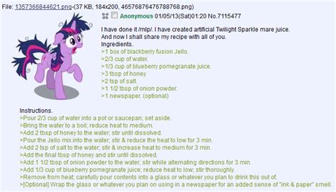 Enjoy the official voice talent from the show! #203094 - 4chan, artificial mare juice, greentext, /mlp/, questionable, recipe, text, twilight ...