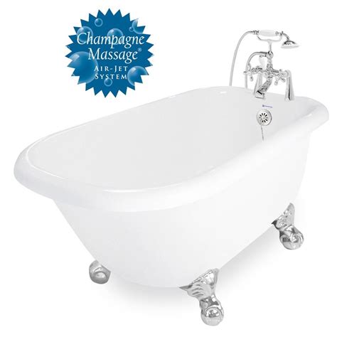 A clawfoot tub actually takes up less space than a traditional installed tub, allowing you to add a clawfoot tub's freestanding installation provides the opportunity to add a bath in seemingly. American Bath Factory Champagne Jester 54" White AcraStone ...